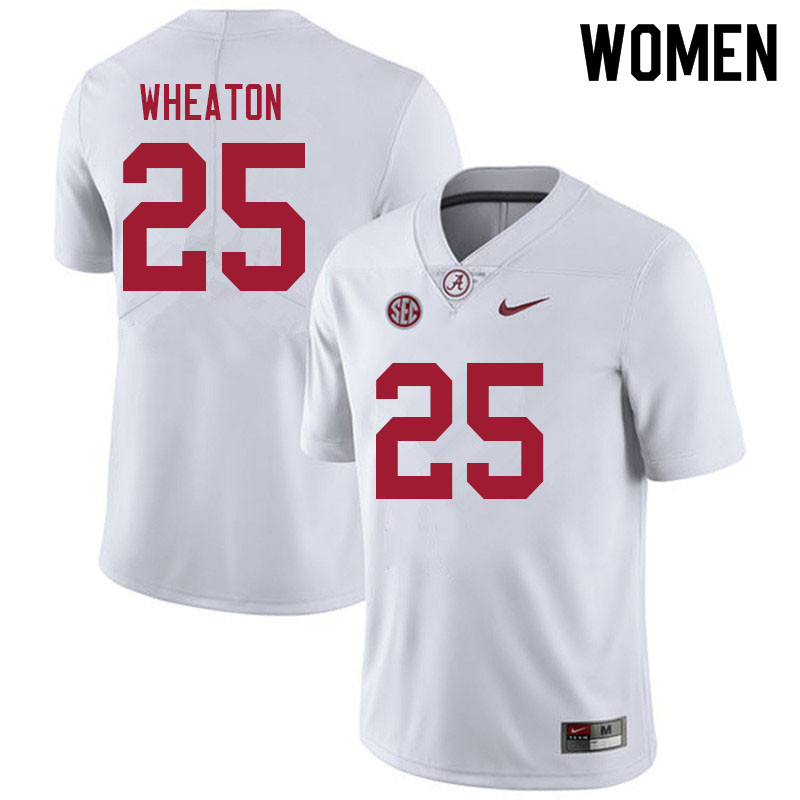 Women #25 Camar Wheaton Alabama Crimson Tide College Football Jerseys Sale-White